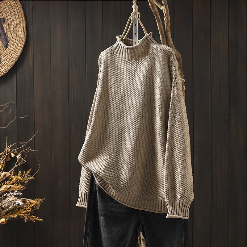 Gemütlicher Waffelstrickpullover für Lagenlooks