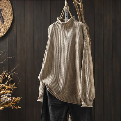 Gemütlicher Waffelstrickpullover für Lagenlooks