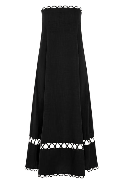 Schwarzes Ärmelloses Gina Kleid