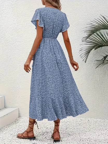 Florales Wickelkleid für Damen