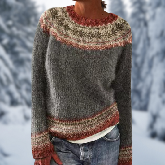 Suzie® | Trendiger Gestrickter & Ethnisch Gemusterter Pullover