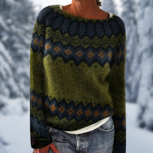 Lindsay® | Trendiger Grüner Strickpullover