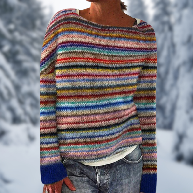 Oprah® | Stilvoller Mehrfarbiger Pullover