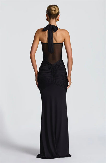 Halter Raffung Bodycon Maxikleid Sculpting Abendkleid