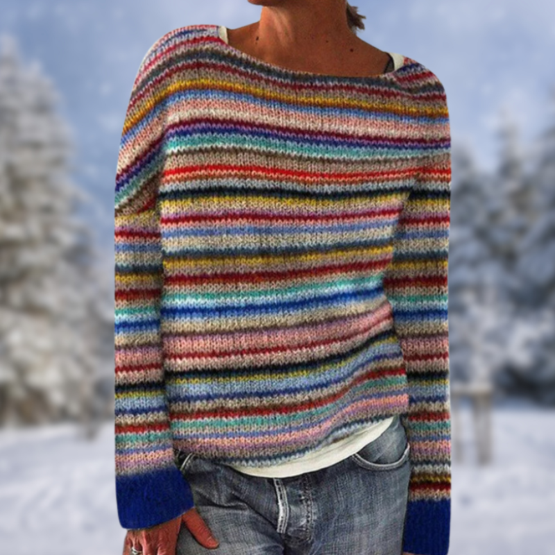 Oprah® | Stilvoller Mehrfarbiger Pullover