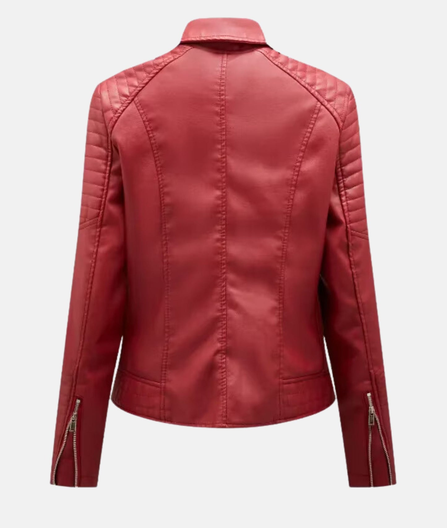 Schicke Damen Bikerjacke aus Kunstleder