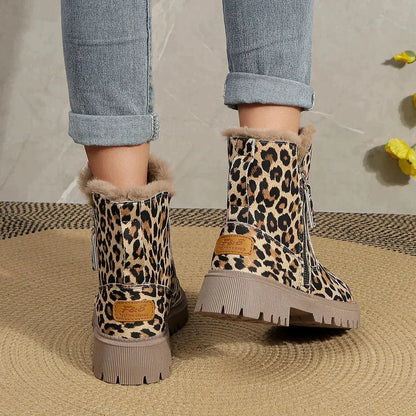 Schicke Leopard-Print Knöchelstiefel für trendige Outfits