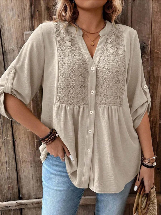 Elegante Bluse mit V-Ausschnitt