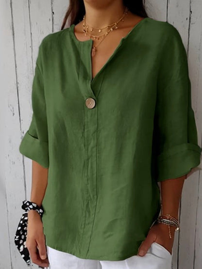Damen Freizeitbluse mit V-Ausschnitt