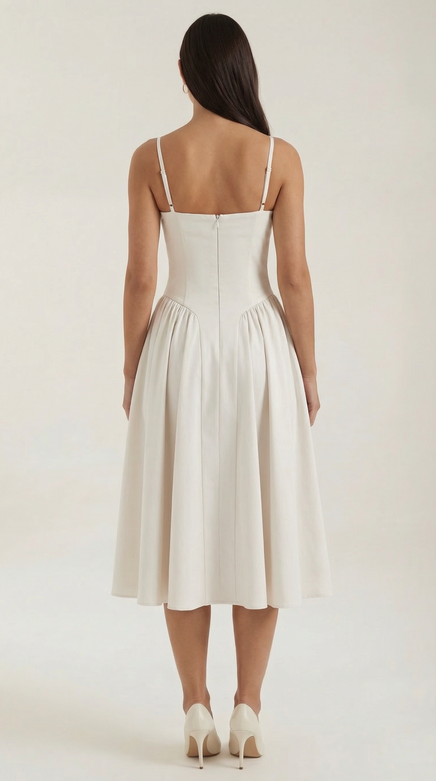 Damen Midikleid mit Blumenmuster und Korsett sowie herzförmigem Ausschnitt