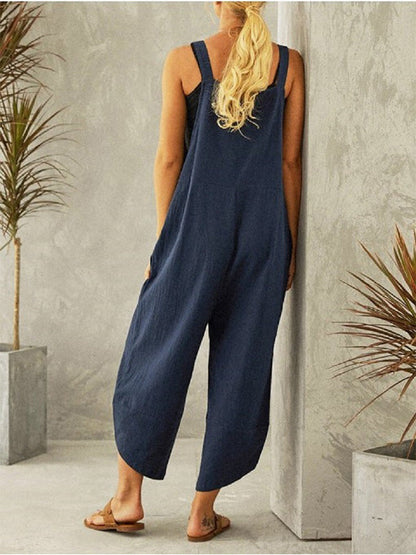 Damen Lässiger Overall mit Knöpfen