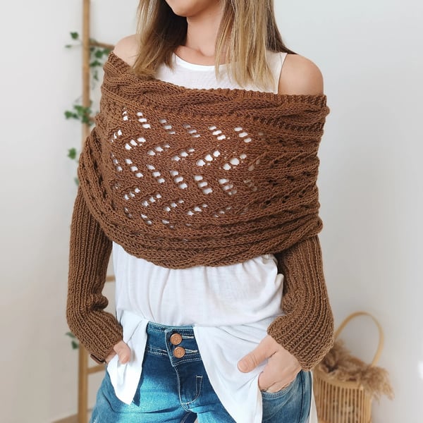 Gemütlicher mehrlagiger weicher Strickschal für Herbst und Winter