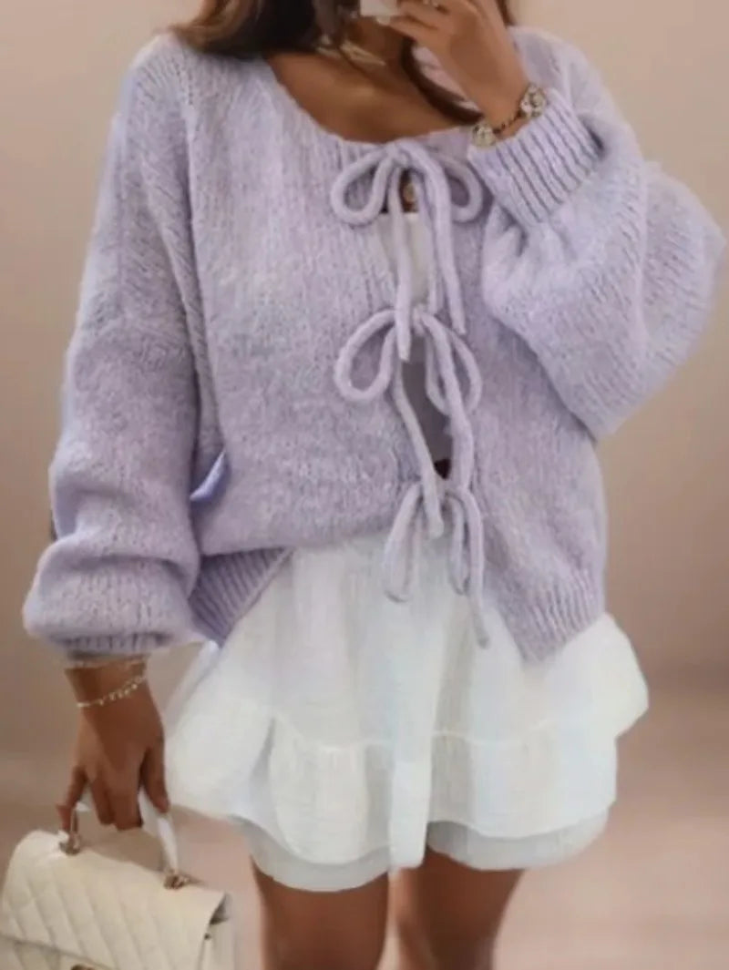 Gemütlicher weicher Strickcardigan für mühelosen Alltagsstil