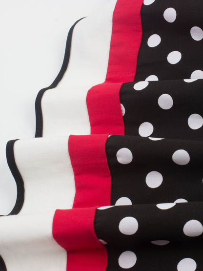 Vintage 1950er Polka Dot Rockabilly Swing Cocktailkleid