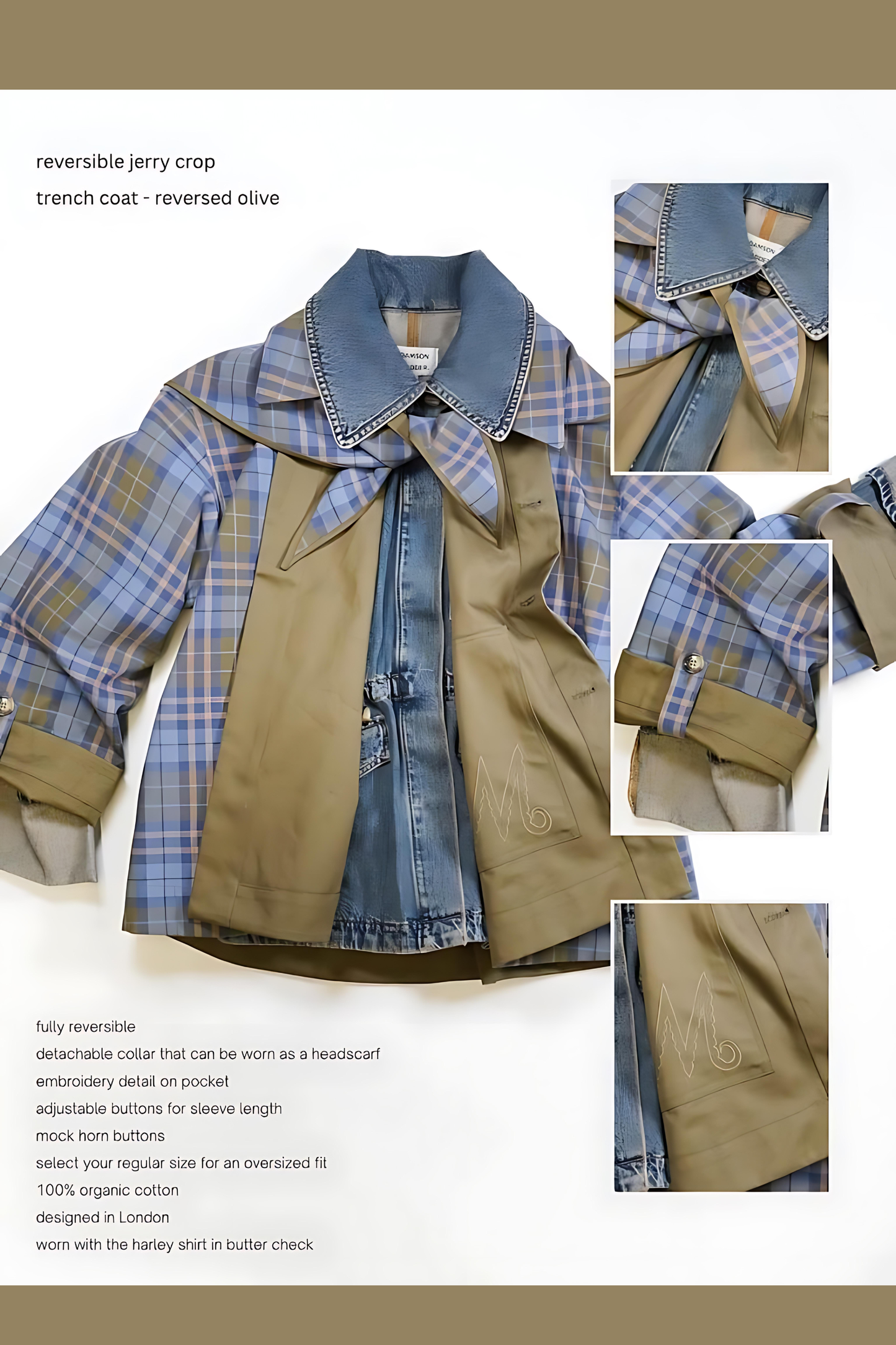 Wendbarer Crop-Trenchcoat – Schicker Lagen-Look