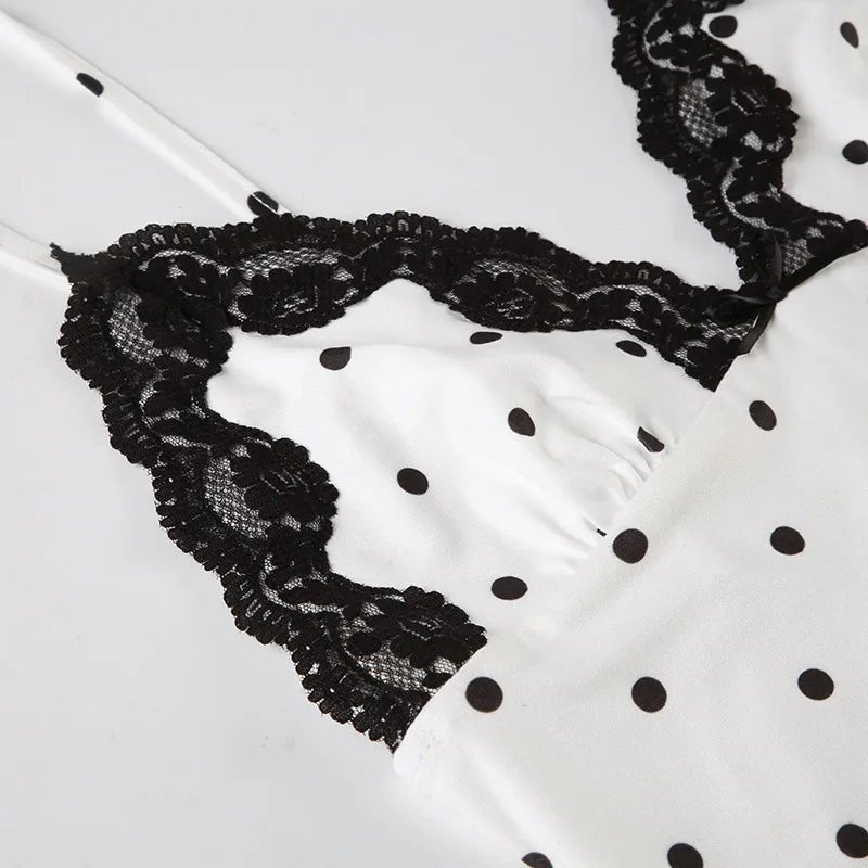 Ärmelloses Maxikleid mit Polka-Dots
