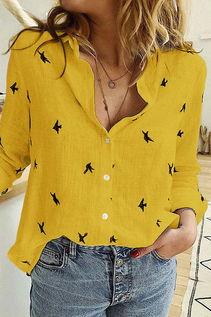 Lyann® | Bluse aus Baumwoll-Leinen mit französischem Landhausmuster