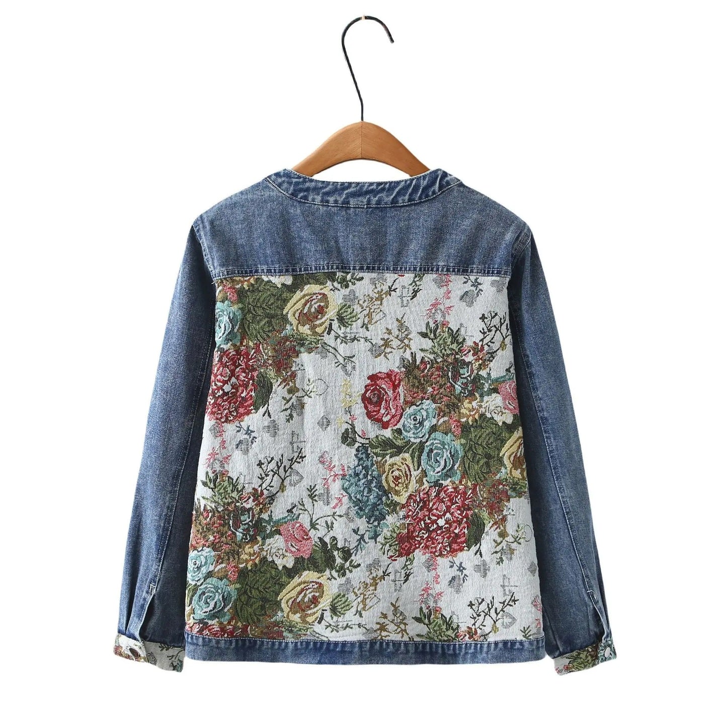 Elke® | Denimjacke mit Blumenstickerei