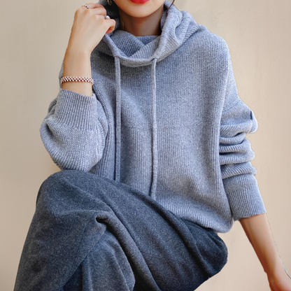 Gemütlicher Strick-Hoodie-Pullover für lässigen Komfort