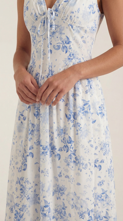 Damen Korsett Midi Sommerkleid