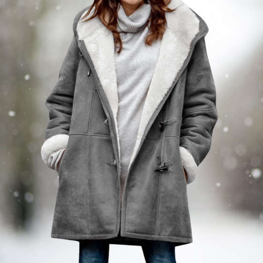 Gemütlicher, mit Fleece gefütterter, warmer Wintermantel für Damen