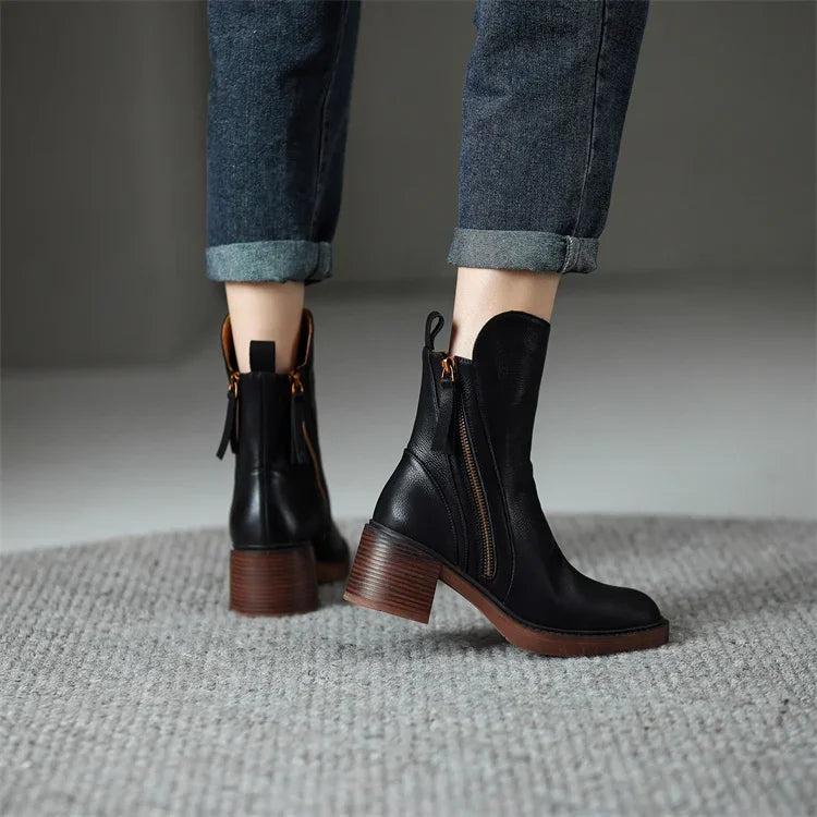 Elegante Leder-Stiefeletten für den Alltag
