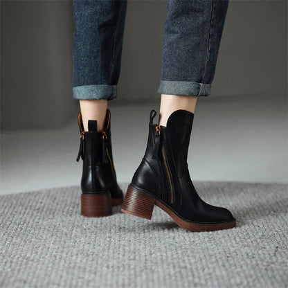 Elegante Leder-Stiefeletten für den Alltag
