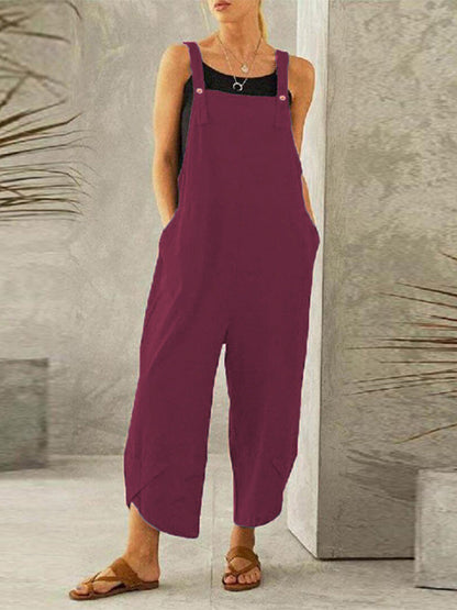 Damen Lässiger Overall mit Knöpfen