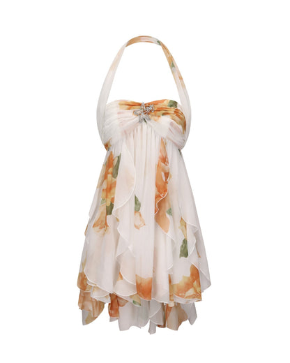 Kleid mit Blumenmuster und Neckholder-Ausschnitt
