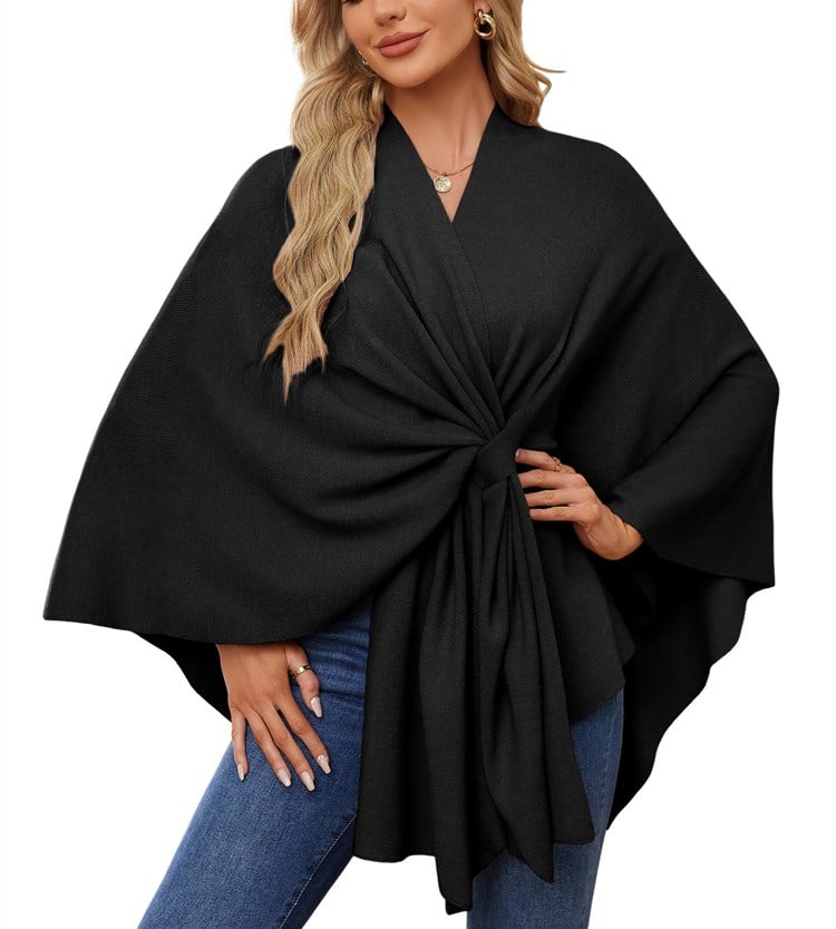 Weicher eleganter Schal-Poncho für gemütlich-schicke Lagenlooks