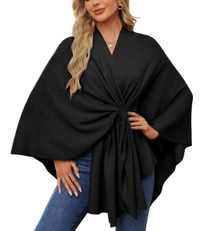 Weicher eleganter Schal-Poncho für gemütlich-schicke Lagenlooks