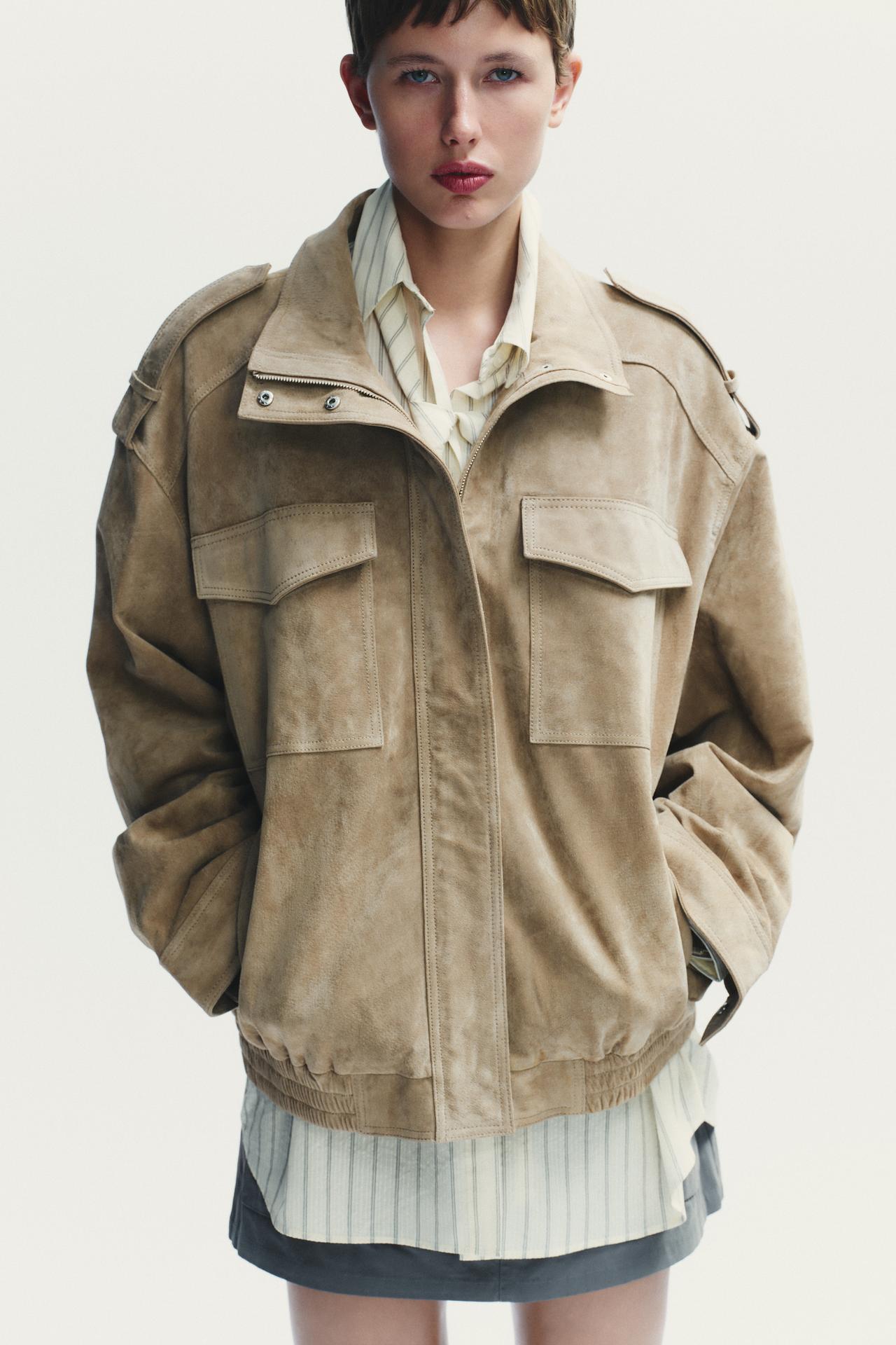 Klassische Vintage-inspirierte Wildlederjacke