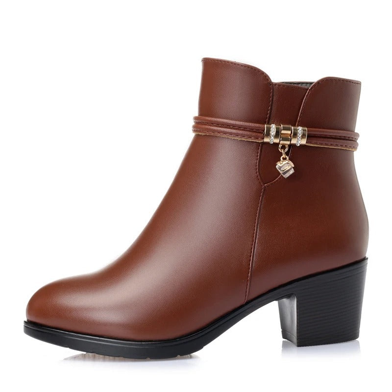 Elegante Fleecegefütterte Stiefeletten mit seitlichem Reißverschlussverschluss