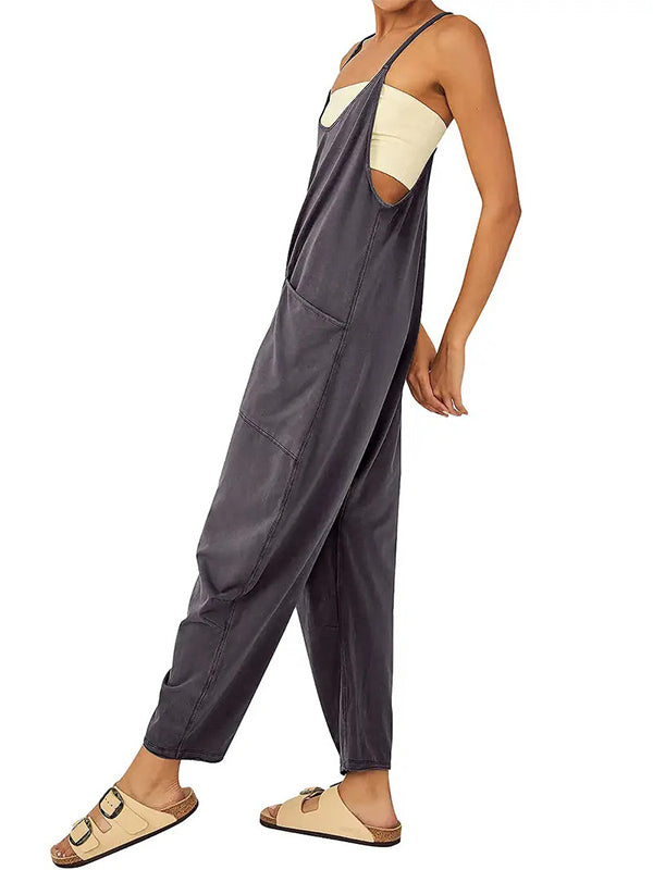 Übergroßer Jumpsuit mit großen Pattentaschen