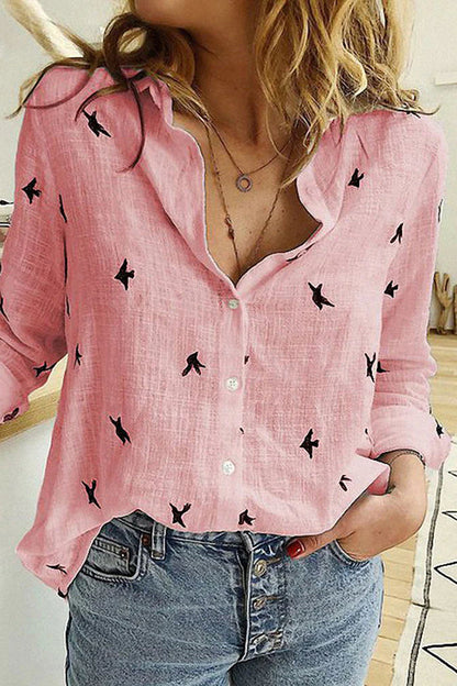 Lyann® | Bluse aus Baumwoll-Leinen mit französischem Landhausmuster