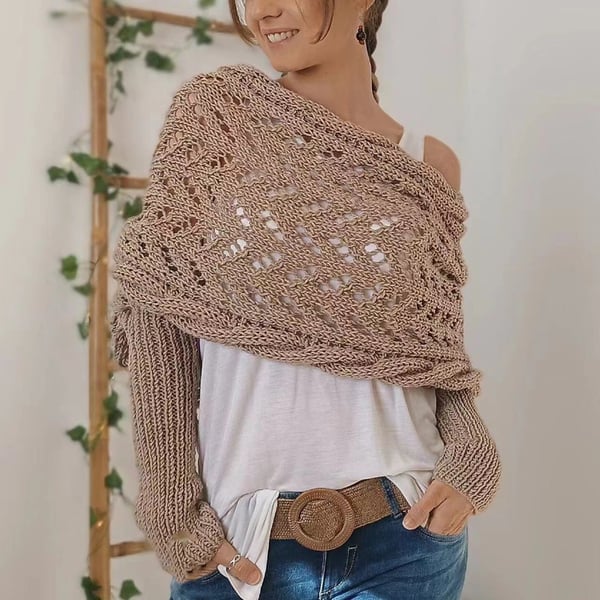 Gemütlicher mehrlagiger weicher Strickschal für Herbst und Winter