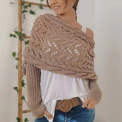 Gemütlicher mehrlagiger weicher Strickschal für Herbst und Winter