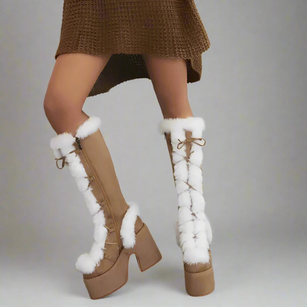 Gemütliche Chunky-Plateau-Stiefel für Winterstil