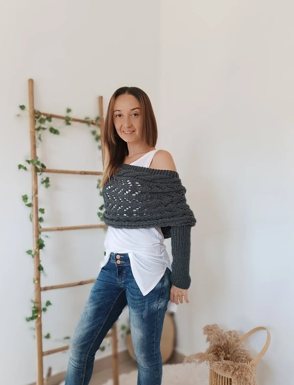Gemütlicher mehrlagiger weicher Strickschal für Herbst und Winter