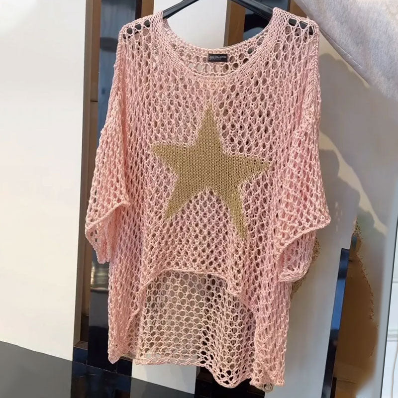 Boho Häkelstrick Netzoberteil