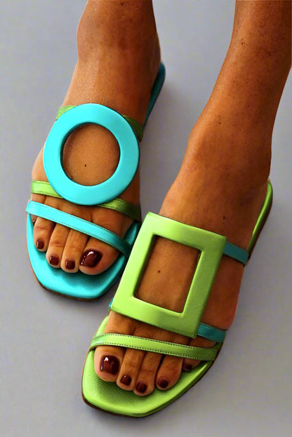 Colorblock Offene Freizeit-Sandalen