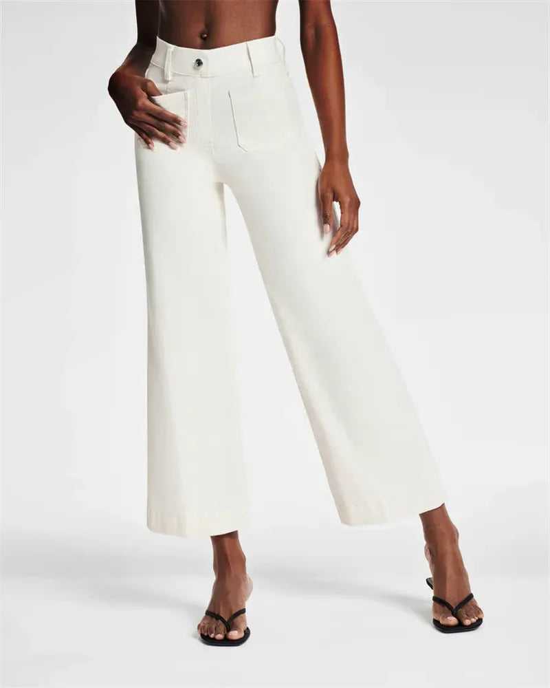 High Waist Weite Bein Jeans für Damen