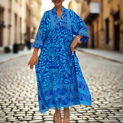 Locker sitzendes bedrucktes Freizeitkleid für Damen