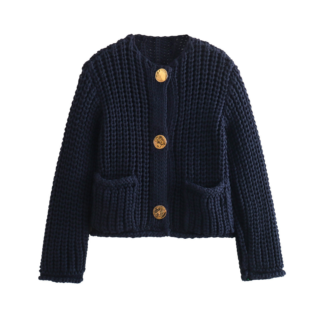 Cozy Chic Damen-Strickjacke mit Knöpfen und Taschen