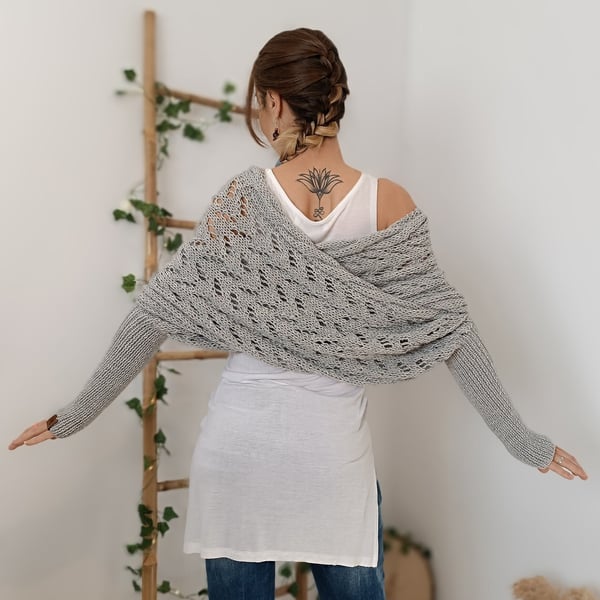 Gemütlicher mehrlagiger weicher Strickschal für Herbst und Winter
