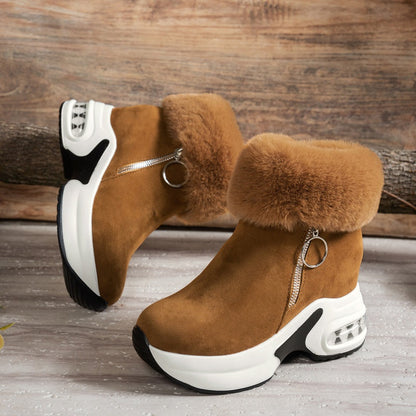 Dicksohlige gefütterte Stiefeletten für Damen