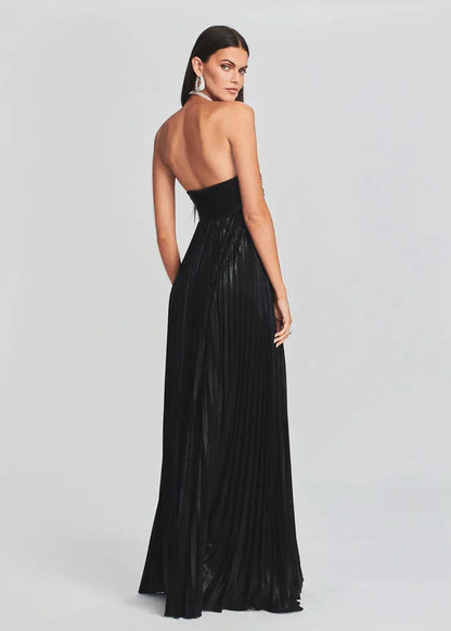 Silbernes trägerloses Kleid für Hochzeitsgäste