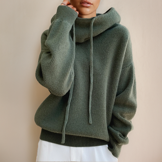 Gemütlicher Strick-Hoodie-Pullover für lässigen Komfort
