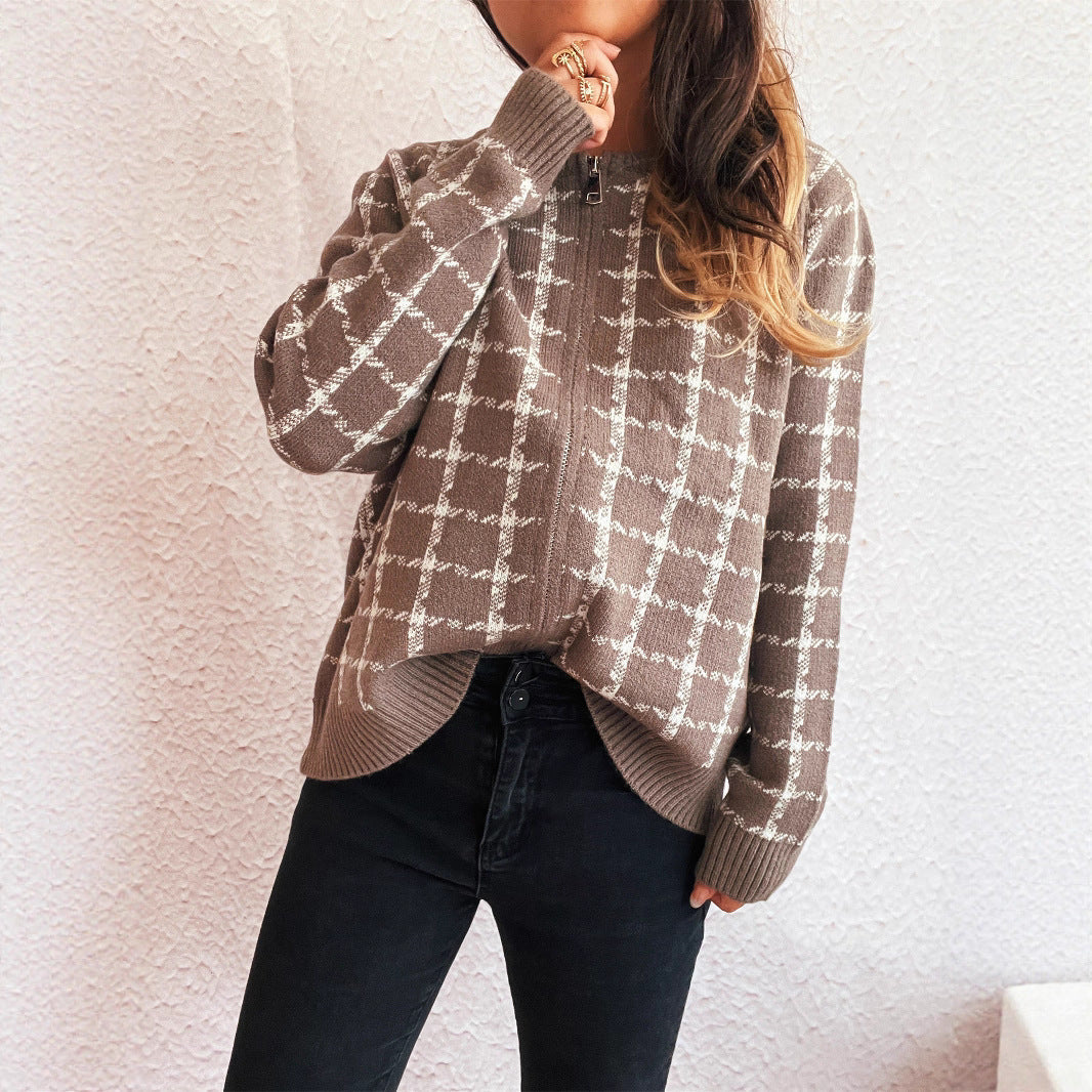 Gemütlicher kariert Cardigan mit Taschen für den Alltagstil