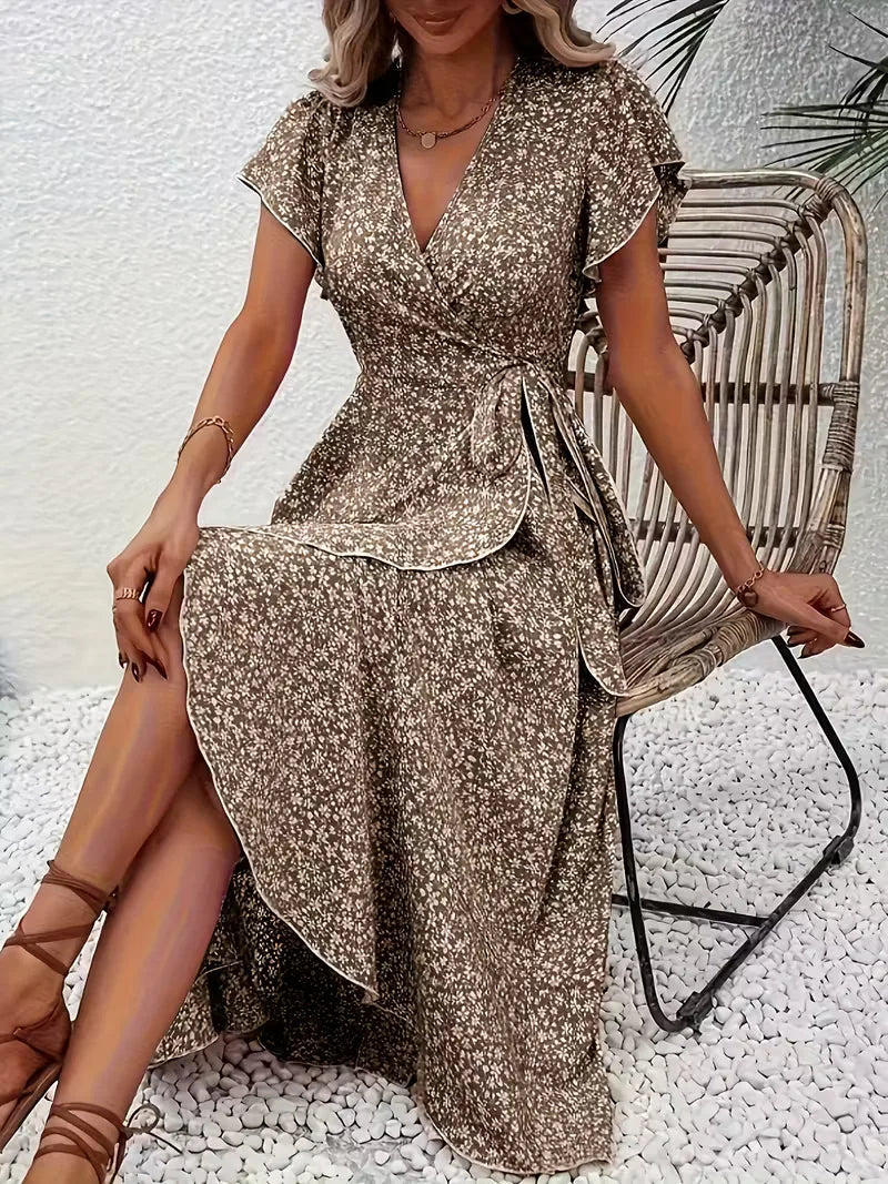 Florales Wickelkleid für Damen